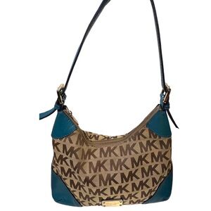 RARE Vintage Michael Kors Teal Millbrook Shoulder Bag